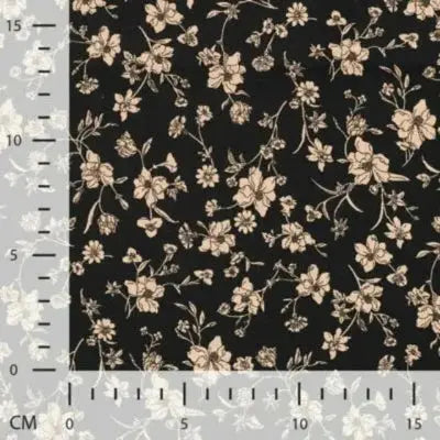 Coton popeline vintage-Noir - La boite à tissus
