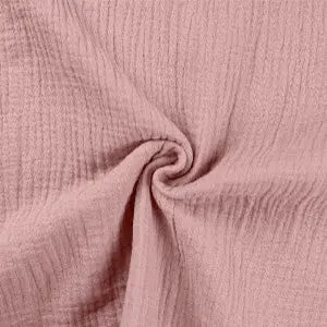 Double gaze rose poussière claire - La boite à tissus