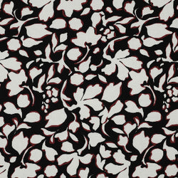 POPELINE DE VISCOSE STRETCH GRANDES FLEURS - Noir