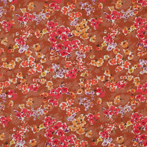 VISCOSE LUREX DIGITAL PETITES FLEURS-Rouille