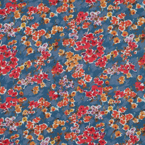 VISCOSE LUREX DIGITAL PETITES FLEURS- Pétrole