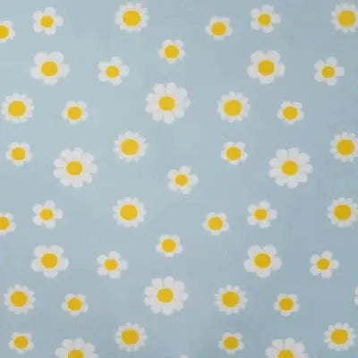Jersey Velours Chilly imprimé Fleurs- Bleu - La boite à tissus