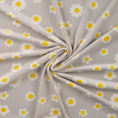 Jersey Velours Chilly imprimé Fleurs- Sable - La boite à tissus
