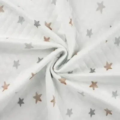 Jersey matelassé étoiles - Sable - La boite à tissus