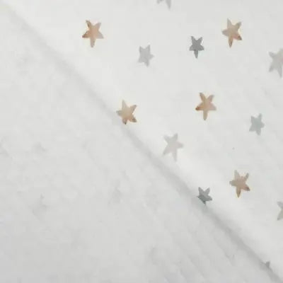 Jersey matelassé étoiles - Sable - La boite à tissus