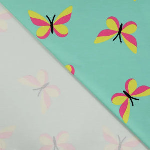 French Terry  imprimé Papillons - Tiffany - La boite à tissus