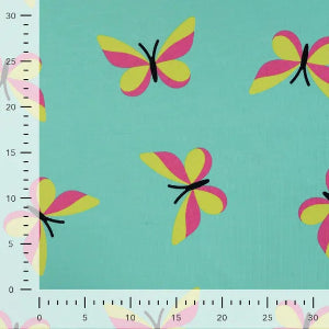 French Terry  imprimé Papillons - Tiffany - La boite à tissus