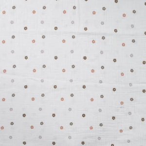 Double gaze petites fleurs- Blanc cassé - La boite à tissus