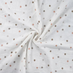 Double gaze petites fleurs- Blanc cassé - La boite à tissus