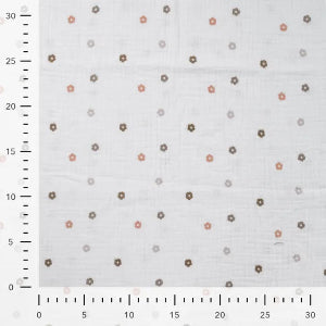 Double gaze petites fleurs- Blanc cassé - La boite à tissus