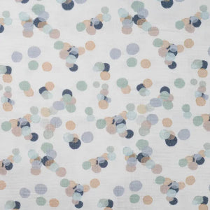 Double gaze pois -Menthe poussière - La boite à tissus