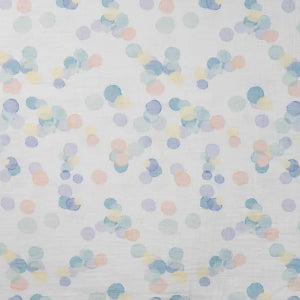 Double gaze pois- Denim-Saumon-Écru - La boite à tissus