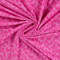 Coton Jacquard Lépoard- Fuchsia - La boite à tissus