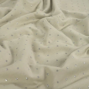 French Terry Molletonné  Dots Glitter- Earth Khaki - La boite à tissus