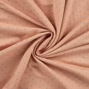 French Terry Molletonné  Dots Glitter- Dusty Salmon - La boite à tissus