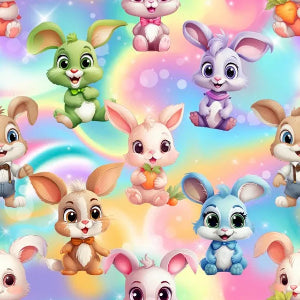 Jersey de coton Digital - Lapin-Multi - La boite à tissus