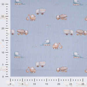 Jersey coton de bambou -Construction Bleu Bébé