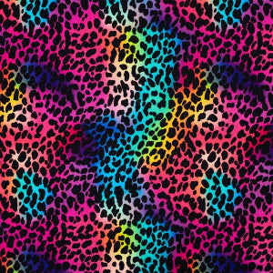 French Terry Multi léopard rainbow Spots