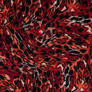 Twill de viscose léopard -Rouge foncé