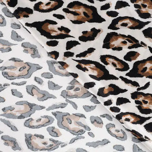 Satin de viscose - léopard sable