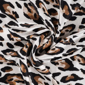 Satin de viscose - léopard sable