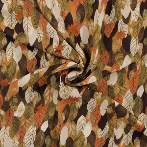 Foil Print feuilles brune lurex