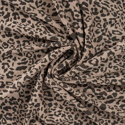 Velours côtelé stretch lavé Léopard- Taupe