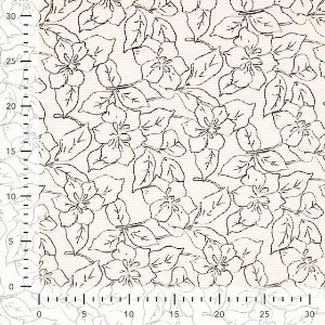Velours côtelé stretch lavé -Pain blanc cassé aux fleurs