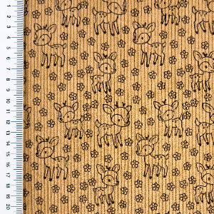 Velours côtelé stretch petit cerf-Camel