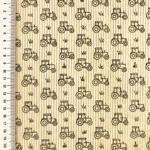 Velours côtelé stretch tracteurs- Blanc cassé