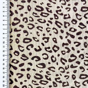 Velours côtelé stretch panthère - Blanc cassé