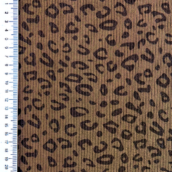 Velours côtelé stretch panthère - Brun