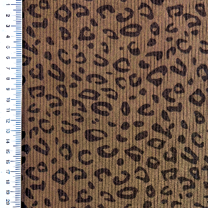 Velours côtelé stretch panthère - Brun