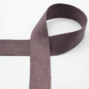 Sangle Mauve Fibre Métal Doré 040 mm - La boite à tissus Sangle Mauve Fibre Métal Doré 040 mm