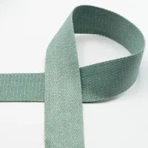 Sangle Menthe Foncé Fibre Métal Doré 040 mm - La boite à tissus Sangle Menthe Foncé Fibre Métal Doré 040 mm