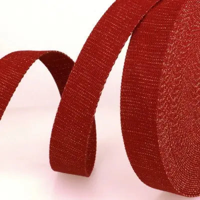 Sangle Métal Bordeaux-Or 30 mm - La boite à tissus