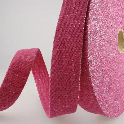 Sangle métal Fuchsia-Argent 30 mm - La boite à tissus