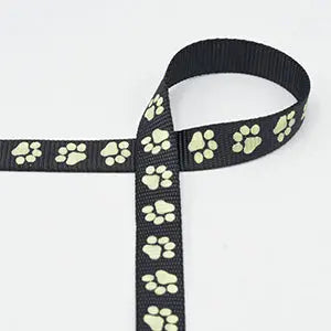 Sangle pattes de chien brillants noir 20mm - La boite à tissus