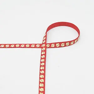 Sangle pattes de chien brillants rouge foncé - La boite à tissus