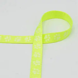 Sangle pattesde chien brillants jaune fluo 20mm - La boite à tissus