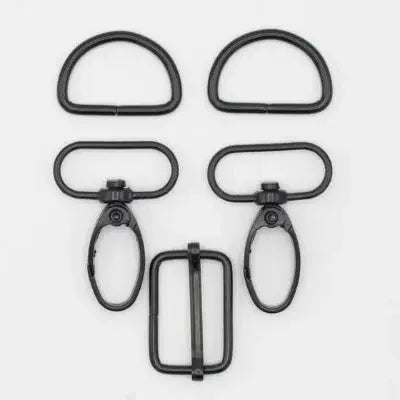 Set d'accessoires de sac 5 pièces 25 mm - Noir - La boite à tissus