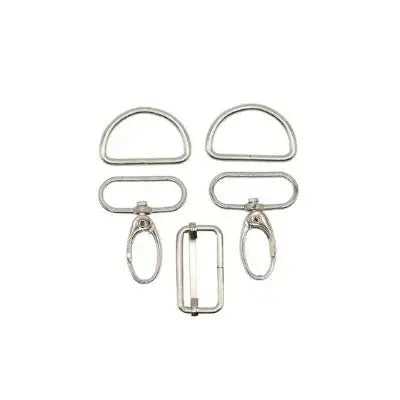 Set d'accessoires de sac 5 pièces 30 mm - Nickel - La boite à tissus