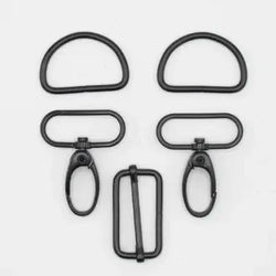 Set d'accessoires de sac 5 pièces 30 mm - Noir - La boite à tissus