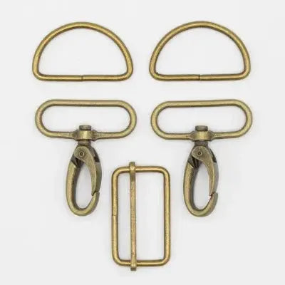 Set d'accessoires de sac 5 pièces 40 mm - Métallique Doré - La boite à tissus