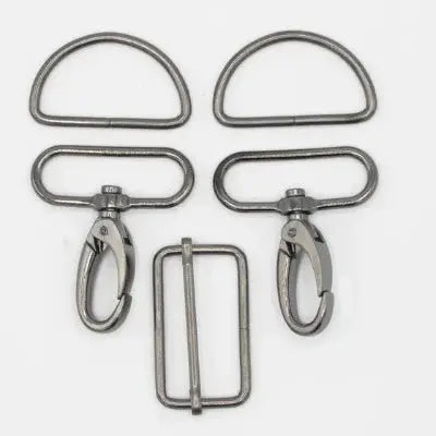 Set d'accessoires de sac 5 pièces 40 mm - Métallique Silver - La boite à tissus