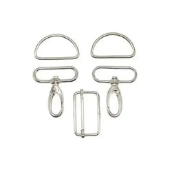 Set d'accessoires de sac 5 pièces 40 mm - Nickel - La boite à tissus