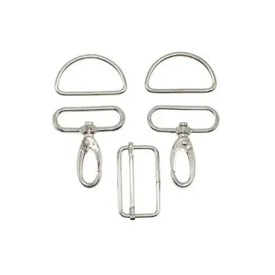 Set d'accessoires de sac 5 pièces 40 mm - Nickel - La boite à tissus