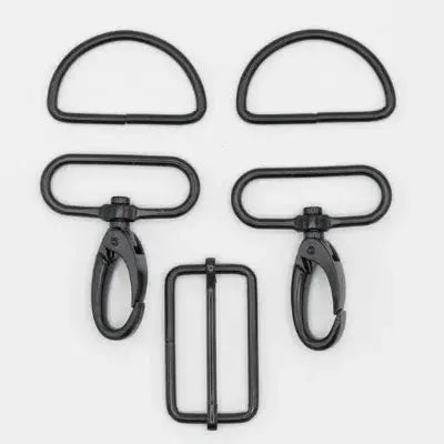 Set d'accessoires de sac 5 pièces 40 mm - Noir - La boite à tissus
