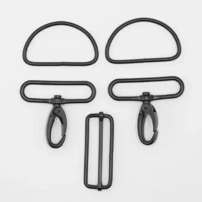 Set d'accessoires de sac 5 pièces 50 mm - Noir - La boite à tissus