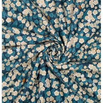 TRICOT PL/EA YOGA SPORT FLEUR- Bleu - La boite à tissus